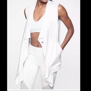 Athleta mindset open front jersey vest small white